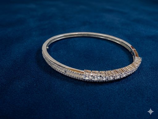 Silver-Toned Crystal Bracelet