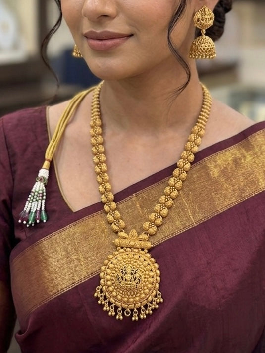South Indian Gold Plated { Temple } Long Set