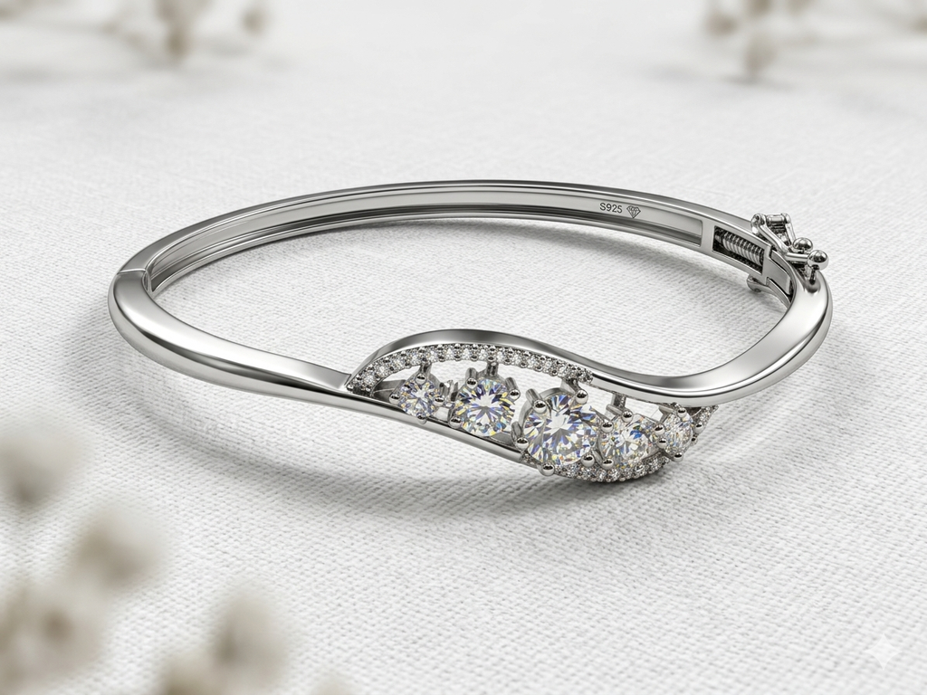 Silver Palated Bracelet {solitaire style}