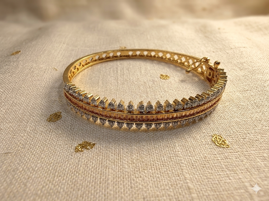 A.D Studded Gold Palted Bracelet
