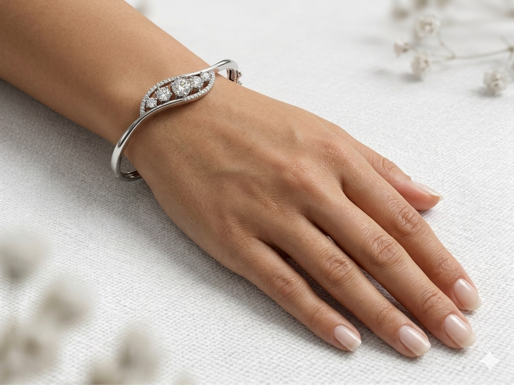 Silver Palated Bracelet {solitaire style}