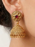 Studded Gold Plated Jhumkas