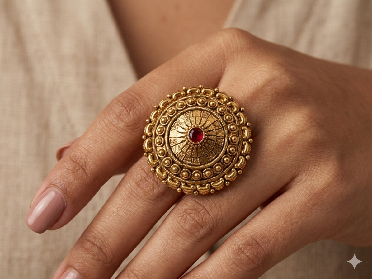 Vintage-Inspired Halo Cocktail Ring