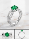 Emerald Infinity Diamond Twist Ring
