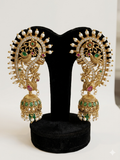 Peacock Nakshi Long Jhumka Earrings