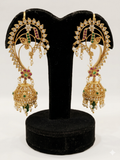 Peacock Design GoldenJhumka Earrings