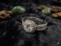 Silver Halo Solitaire Ring.