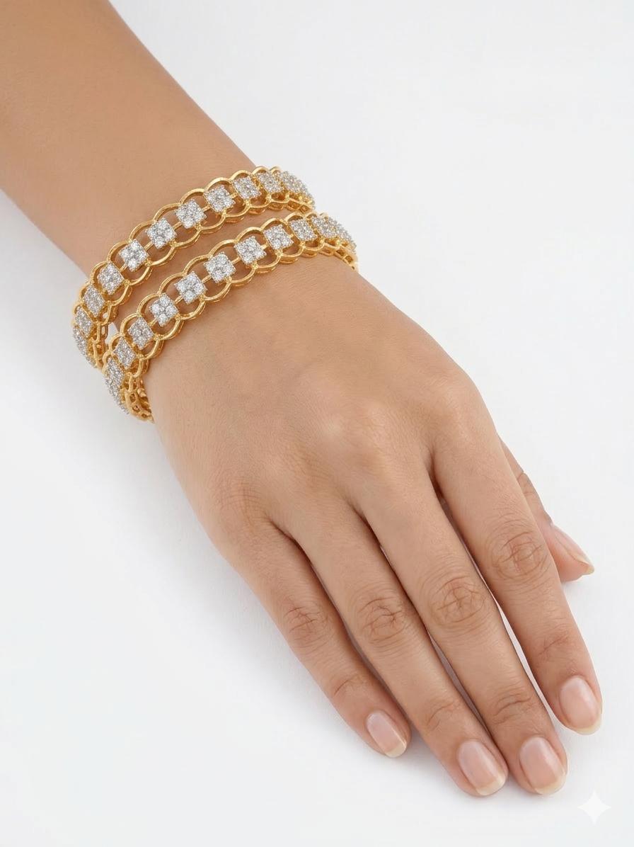 Gold-Plated Polki-Style Bangles
